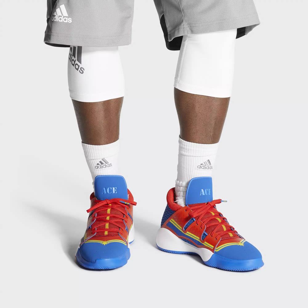 Adidas Marvel’s Captain Marvel | Pro Vision Tenis De Basketball Azules Para Hombre (MX-45296)